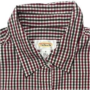 Talbots Gingham Plaid Button Down Shirt Size Medium Long Sleeve
